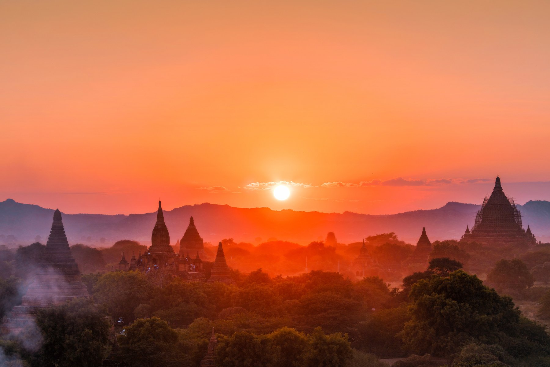 Sunset in Bagan, Myanmar